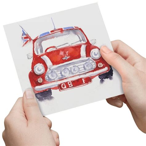 Classic Mini Cooper Card Retro British Vibes For Special Etsy Uk