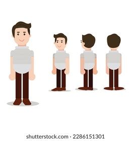 Free Vector Character Turnaround Male Poses Stock Illustration ...