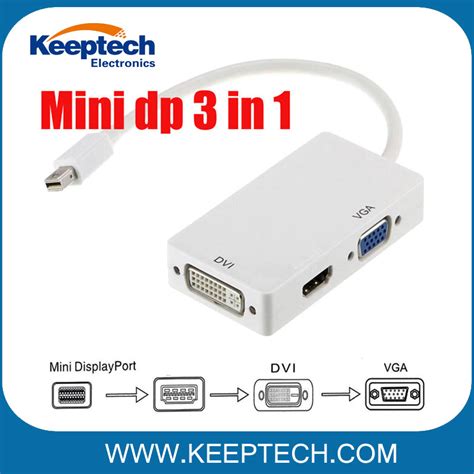 Factory Price For 3 In 1 Mini Display Port Thunderbolt Dp To Hdmi Dvi Vga Adapter Mini Dp To