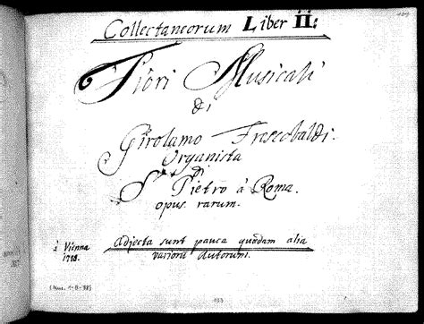 Fiori Musicali Op 12 Frescobaldi Girolamo IMSLP Free Sheet Music