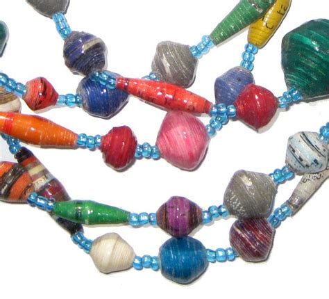 Mixed Recycled Paper Beads From Uganda Paper Bead Jewelry Paper Beads Necklace Paper Beads