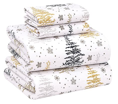 Ruvanti Flannel Sheets Queen Size Cotton Brushed Flannel Bed