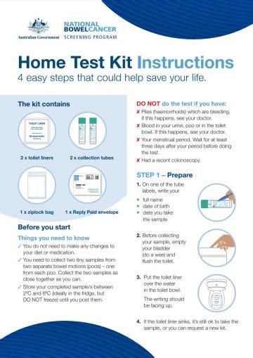 National Bowel Cancer Screening Program – Home test kit instructions (Braille) | Australian ...