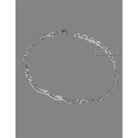 Bracelet Maille Singapour Cm En Argent Massif