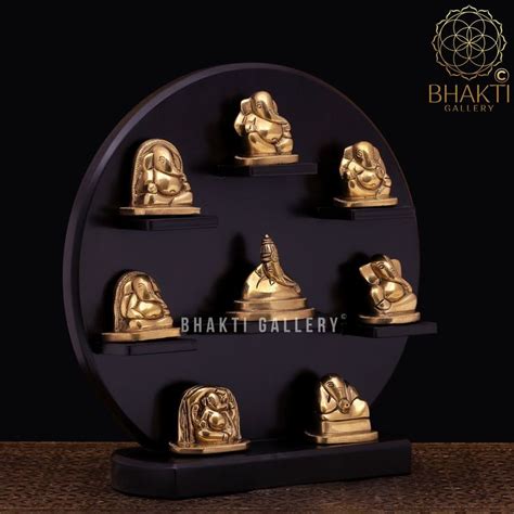 Brass Ashtavinayaka Ganapati Statue With Frame Brass Ashtavinayak