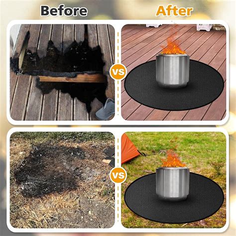 38'' Fire Pit Mat, 3-layer Fireproof Mat Round Under Grill Mat