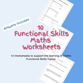 Functional Skills Maths Revision Worksheets By Worksheet Whisperer