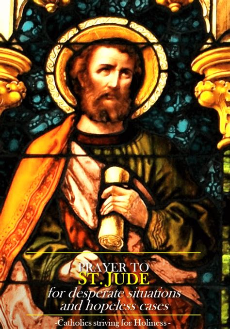 Prayer To St Jude Thaddeus For Desperate Situations And Hopeless Cases Catholics Striving For