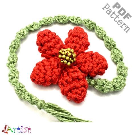 Flower Bookmark Crochet Pattern Instant Pdf Download Etsy