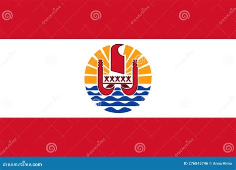 Bandera Oficial De La Polinesia Francesa Ilustración del Vector