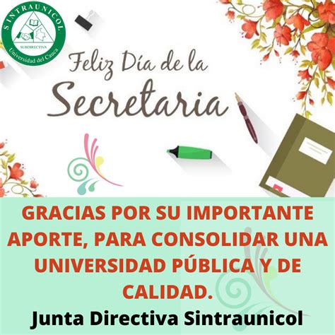 Mensajes De La Universidad Del Cauca En El D A De Las Secretarias Y Los