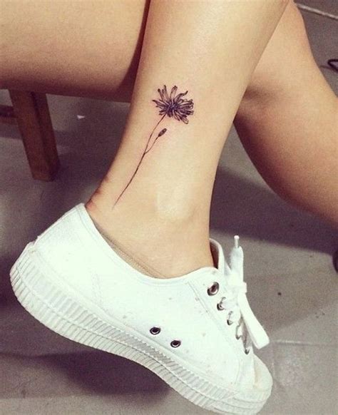 Wild Flower Ankle Foot Tattoo For Women Ankle