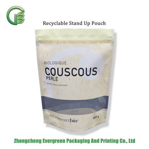 Eco Friendly Laminated Plastic Flexible Packaging Ziplock Stand Up