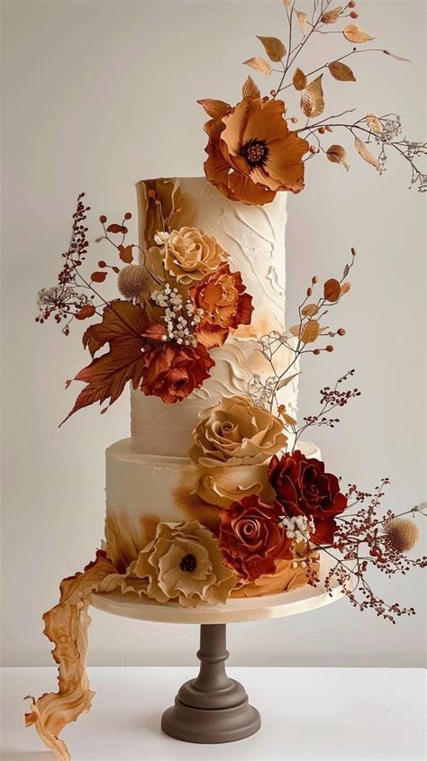 Pin By Sandra Novak On Cake Decorating Ii In Fall Wedding Cakes