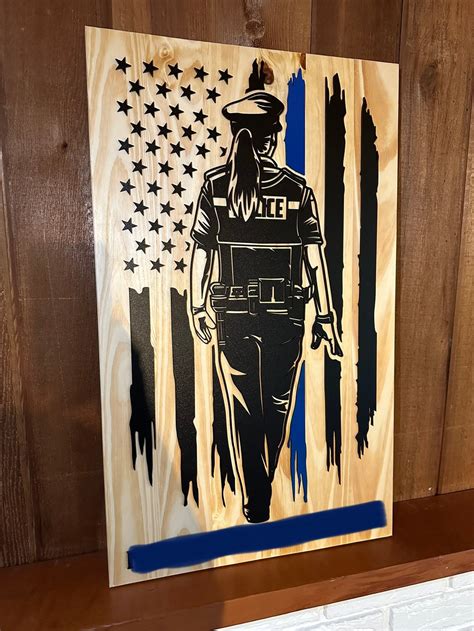 Custom Female Police Officer Flag Art - Etsy