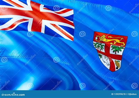 Fiji Flag 3D Waving Flag Design The National Symbol Of Fiji 3D