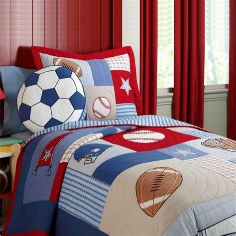 Patchwork Bed Cover Twin Size Boys Coverlet Lightweight Kids Quilt Set ...