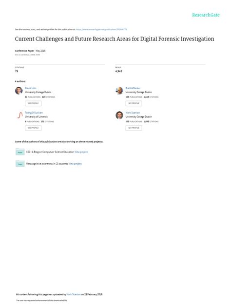 Current Challenges and Future Research Areas For Digital Forensic ...