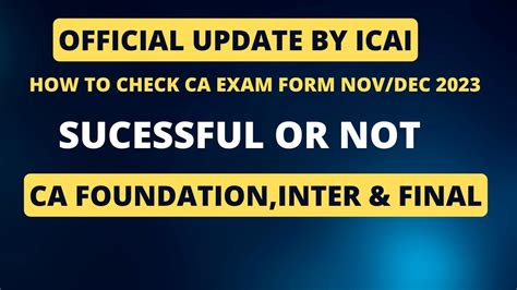 Very Urgent Announcement By Icai Ca Exam Nov Dec How To Check Ca