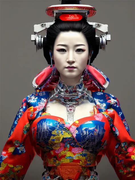 Portrait Art Of Cybernetic Geisha K Ultra Realistic Stable