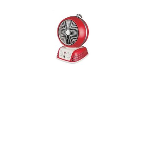 Optimus Retro Design Btu Oscillating Fan Heater Electric In Red