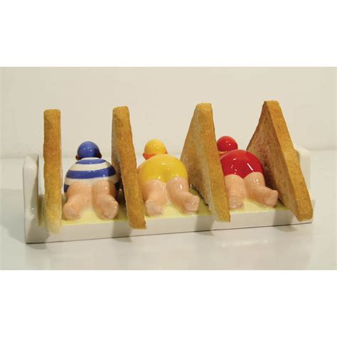 New Bamforth Beach Babes Ceramic Toast Rack Seaside Fun Novelty Retro