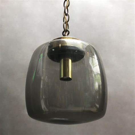 Smoked Glass And Brass Lantern Pendant Light For Sale At 1stdibs