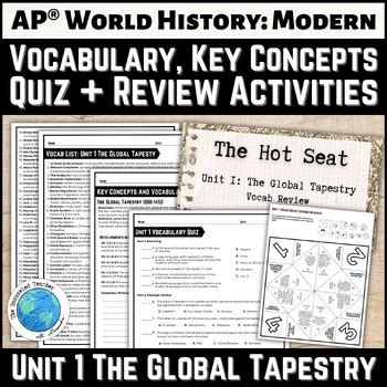 Unit Global Tapestry Vocab Key Concepts Packet Quiz For Ap World