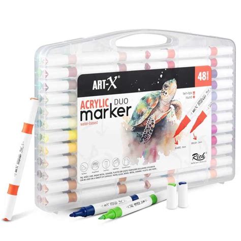 Rich Art X Acrylic Duo Marker Ift U Lu Su Bazl Boyama Kalemi Renk