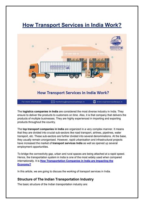 How Transport Services In India Work By Expressroadways Issuu