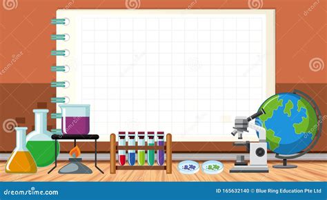 Border Template With Science Equipments Stock Illustration