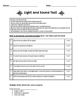 Light and Sound Test by Teplin's Treasures | TPT