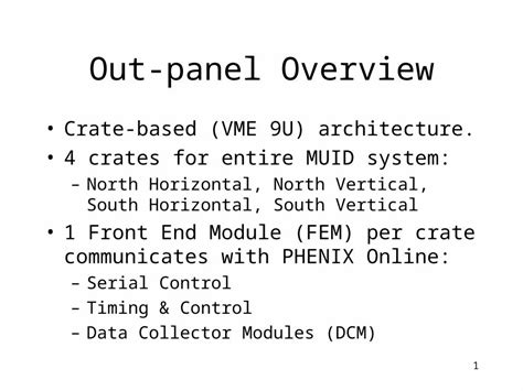 Ppt Out Panel Overview Crate Based Vme U Architecture Crates