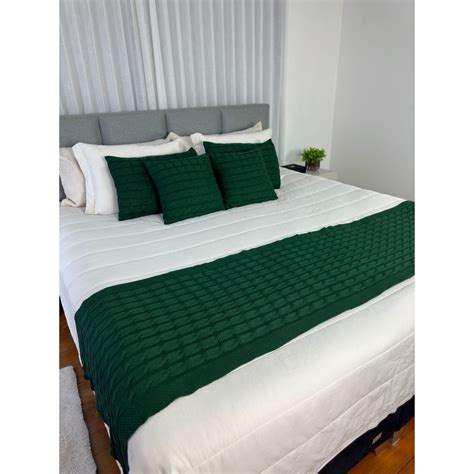 Kit Peseira Tricot Trança Cama Casal Queen King 4 Capas Shopee Brasil