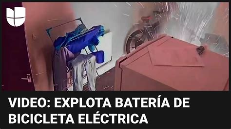 El instante en el que explota la batería de una bicicleta eléctrica