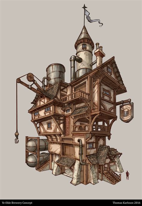 inspiration  steampunk buildings concept art