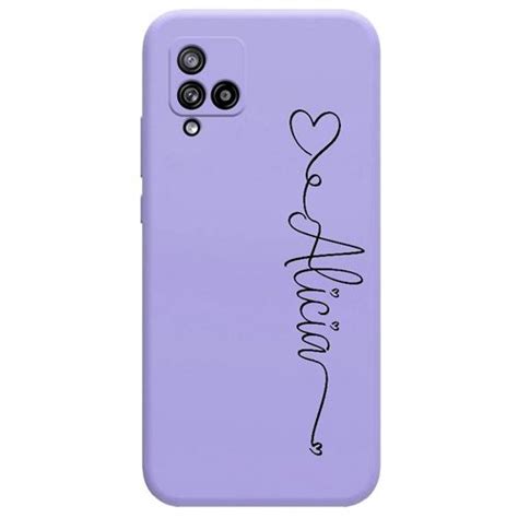 Coque mauve pour Vivo Y21 et Y21S avec votre prénom 18 avec des coeurs