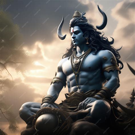 premium photo lord shiv shiv ji meditation  falls generative ai