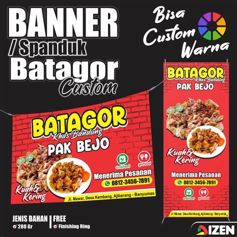 Jual Spanduk Batagor Banner Batagor Custom Free Desain Shopee Indonesia