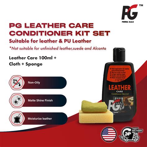 Perma Glass PG Leather Care Conditioner Kit Set 100ml Free Cloth