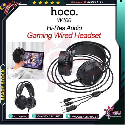 Original Hoco W100 Hi Res Audio Gaming Headset Touring Gaming Wired