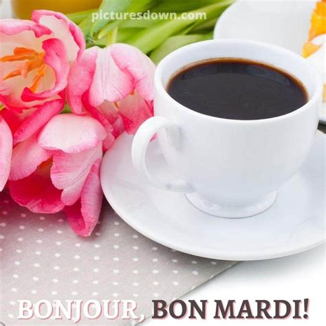 Bon mardi café image tulipes