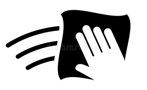 Hand With Wipe Icon Home Cleaning Symbol Stock Vector Illustration