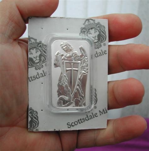 Archangel Michael Oz Silver Bullion Bar In Sealed Scottsdale Mint