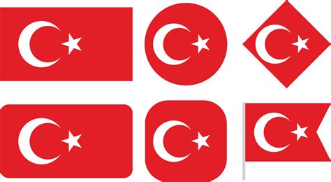 Collection of Turkey Flag Isolated on White Background 48772457 Vector ...