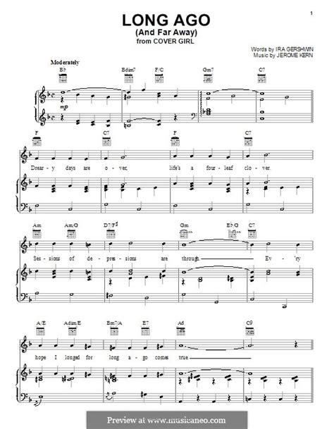 Long Ago And Far Away By J Kern Sheet Music On Musicaneo