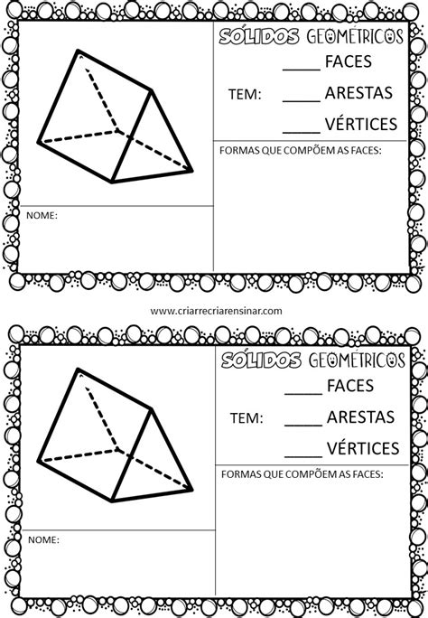 Atividade 8 3o Ano Matematica Tema Solidos Geometricos