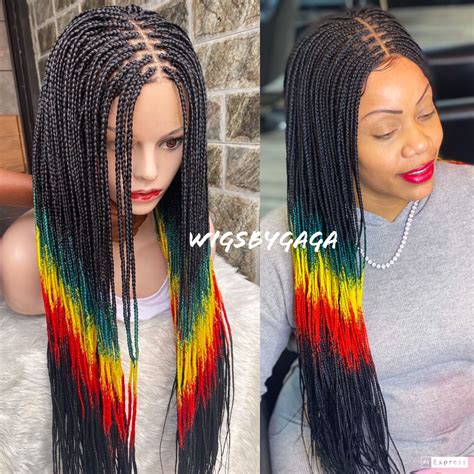 Closure boxbraids (Rasta color) – Wigsbygaga