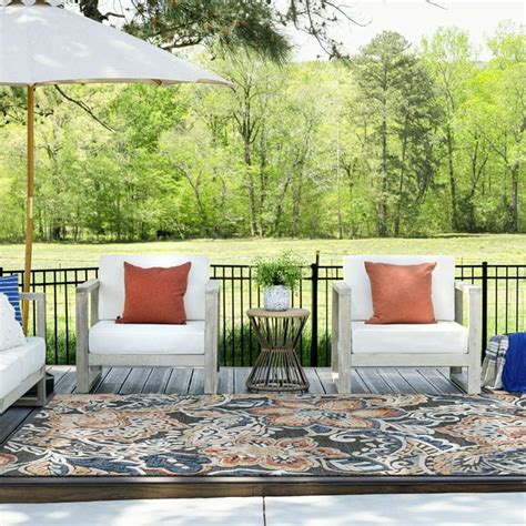 5x7 Water Resistant, Indoor Outdoor Rugs for Patios, Front Door Entry ...