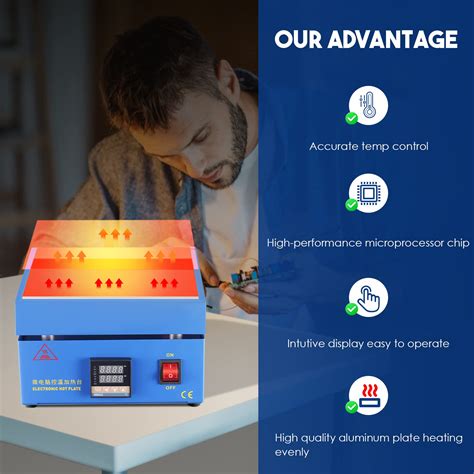 Soiiw V W Soldering Hot Plate LED Microcomputer Electric Preheat Soldering Station Welder